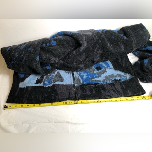 Mountain Ridge Men’s Fleece Wolf Design Size Large Full Zip Jacket - Picture 6 of 9